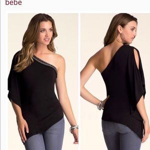 Bebe embellished asymmetric tunic